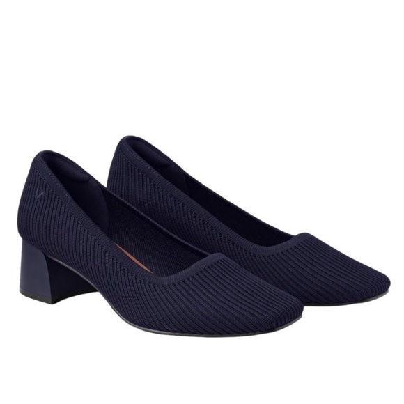 Vivaia Shoes - VIVAIA Melody Square Toe Chunky Heels navy blue size EU 36.5 us 6